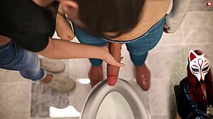 Kate 14 lends a hand with a sneaky handjob in 3D cartoon game