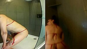 Mrs Jollies reviews HEATED TOY in shower, MASTURBATING with it.