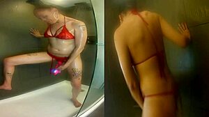 Mrs Jollies reviews HEATED TOY in shower, MASTURBATING with it.
