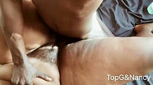 girlfriend sucks dick after stepbrother leaves, cums in ass