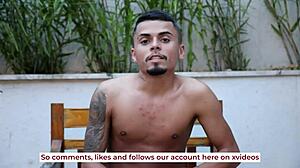 The big guy was fucking the naughty one bareback in the forest pov