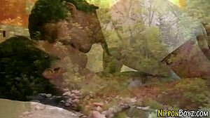 Japanese stud gets sucked hard and cums fast!