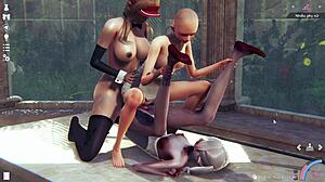 he plays with three girls at once in hentai