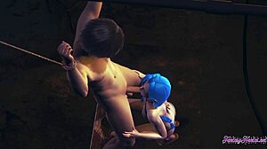 jinx gives blowjob in league hentai