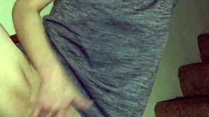 Redhead Wife Rubs Shaved Pussy On Stairs