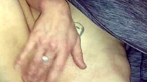 Redhead Wife Rubs Shaved Pussy On Stairs