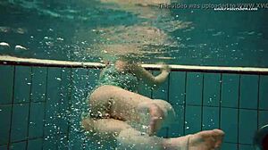 dasha bathing underwater in a pool