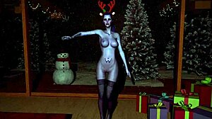 widowmaker dances sexy in bedroom with big ass on christmas