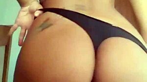 Watch Agatha, the married carioca, rip her clothes off in a hot striptease on webcam while her cuckold husband is at work!