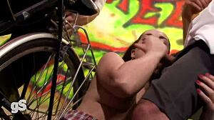 wild threesome fucks big boobs biker college girl hard!