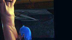 jinx gives blowjob in league hentai