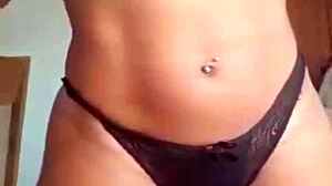 Watch Agatha, the married carioca, rip her clothes off in a hot striptease on webcam while her cuckold husband is at work!