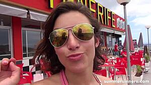 Chick gives handjob and doggystyle to guys