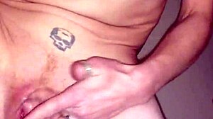 Redhead Wife Rubs Shaved Pussy On Stairs