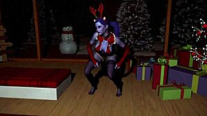 widowmaker dances sexy in bedroom with big ass on christmas