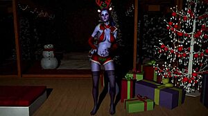widowmaker dances sexy in bedroom with big ass on christmas