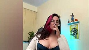 naughty amateur brunette masturbates like a slut for your cum