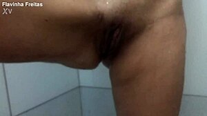 Shower time opening my little ass in the bathroom routine