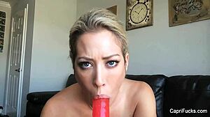 Capri Cavanni Intensely Plays With Her Dildo, Big Tits Nude