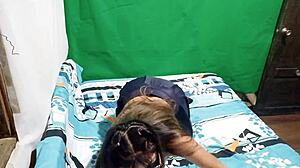 Stepsister Dances On Bed In Lingerie! Guess What Happens Next!