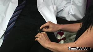 Spicy Doll Gets Sperm Shot On Her Face Swallowing All The Jism.