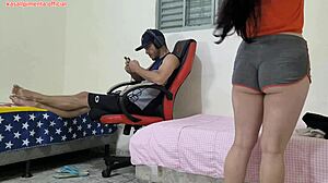 i just couldn't resist when my stepsister changed near me, dropped the game and ended up fucking her hard