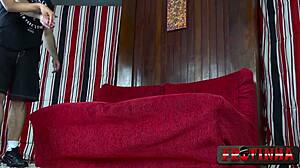 Delicious blonde pornstar sol soares takes strong anal from latina amateurs in frotinha scene