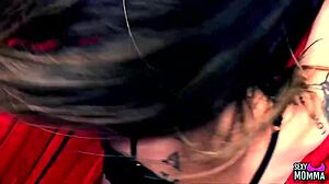 Sexy Momma Diavola Gets Caught Ripping Clothes Off In A Pierced, Tattooed Striptease By MILF!