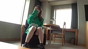 22-Year-Old Slutty Gal Hina Tastes Actor's Cock in Homemade Blowjob