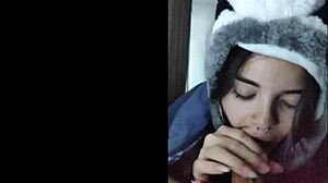 Cute Teen Babe Performs Oral with Submissive Charm