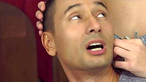 Beautiful shemale fucks guy bareback passionately.