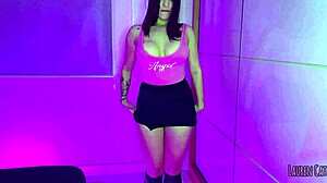 Brunette latina teen babe deepthroats big cock using toys.