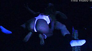 carrie b's intense blacklight fuck fest with face fucking