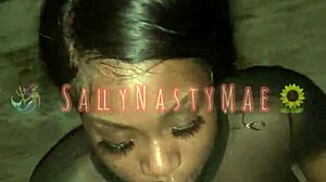 I'm bent over outdoors taking big black cock doggystyle for locals