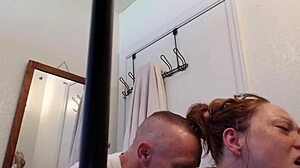 Bathroom Quickie with Busty Wife