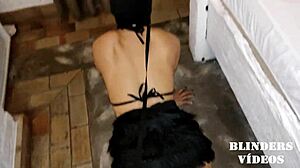 licking with anal plug in place