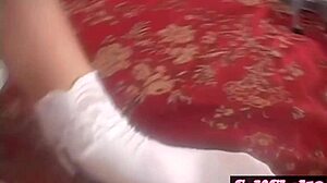 Footjob teen 18+ gets sexy with toy