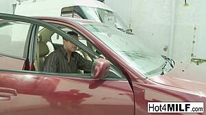 Busty brunette milf takes cock deep in pussy 😊