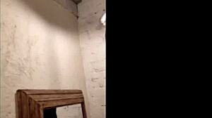 licking with anal plug in place