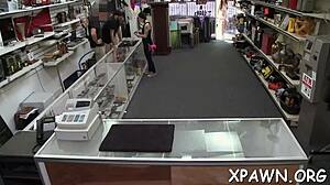 The sexy little 18+ amateur is fucking hard in missionary position. Her wet pussy grips the cock tightly.