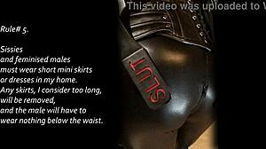 Watch this sissy get trained in anal assfucking with a small cock in a cage during holiday!