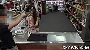 The sexy little 18+ amateur is fucking hard in missionary position. Her wet pussy grips the cock tightly.