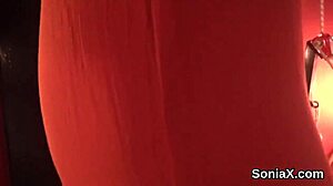 This unfaithful british mature lady sonia just couldn't resist exposing her heavy boobs. She did it right in front of everyone.