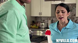 Alex Coal gasps, Oh no, my boss is riding me cowgirl style!