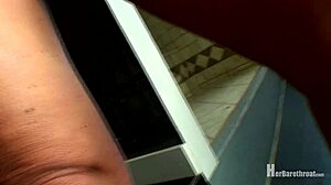 Bailey flexes her muscular body in a bikini and thong at the beach.