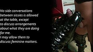 Watch this sissy get trained in anal assfucking with a small cock in a cage during holiday!