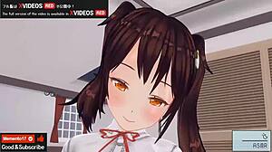 Intense Japanese hentai blowjob and handjob.