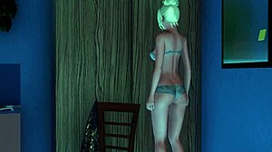 Blonde babe in group anal double penetration blowjob