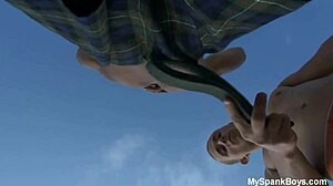 This summer features gay spanking scenes with muscular men in action