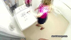 Broke teen 18+ transitions from payphone to sucking cock outdoors in pov